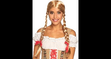 Boland - Pruik Heidi Blond - Vlechtjes - Lang - Vrouwen - - Bierfeest