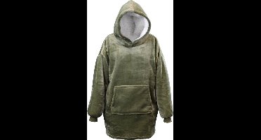 Unique Living - OVERSIZED HOODIE - LILLY - 70x50x87 cm - Heerlijk warm - Effen kleur Groen - Teddy binnenkant