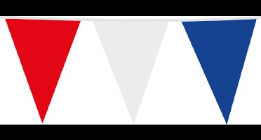 6x Giga Vlaggenlijn Rood / Wit / Blauw 30x45cm 10 meter XXL - Verjaardag Feest Party Festival Poolparty Decoratie