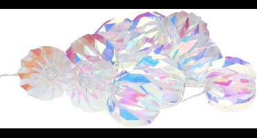 Christmas Decoration LED lichtsnoer - 10 bol - parelmoer - 165 cm - warm wit - batterijen