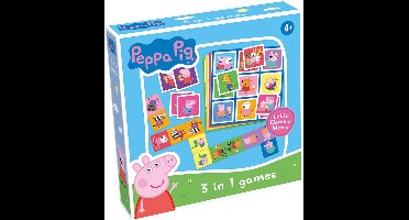 Tactic Peppa Pig 3-in-1 Spellenverzameling – Kaartspel – Lotto – Domino – Memo – Kinderspel vanaf 4 jaar
