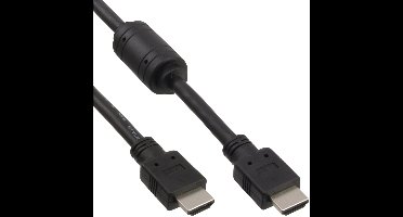 InLine® HDMI kabel, HDMI High Speed, male / male, zwart, met ferriet, 5m