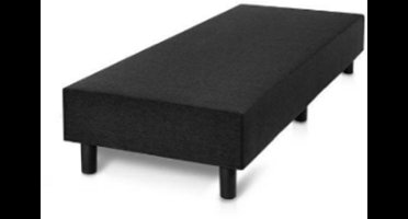 Nessa® - 80x200- Boxspring Deluxe Bonell - Zwart PU Skin Leder - Geveerde Boxspring