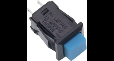 Schakelaar vierkant 10mm Momentary 250V/1A D-429B self-reset - kleur Blauw