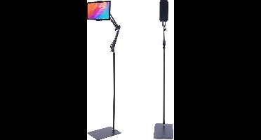 RM Store® - Roterende Tablethouder - Verstelbaar - 360 Graden - Multifunctioneel - Telefoons - Tablets - Zwart - 29.5 x 19 x 135 cm.