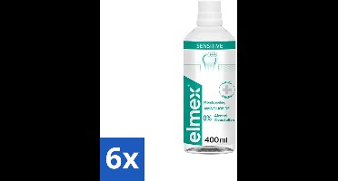 Elmex - Tandspoeling - Sensitive - 0% Alcohol - 400 ml - Voordeelverpakking - 6 stuks