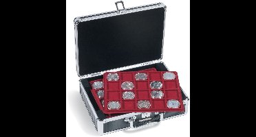 Koffer, Cargo S6 Black - geschikt voor: 10/20 Euromunten in capsules (120 st.) incl. 6 tableaus - afm: 292 x 213 x 97 mm.