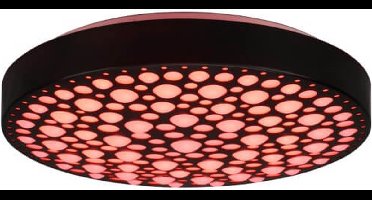 Reality - LED Plafondlamp - Plafondverlichting - 22W - Aanpasbare Kleur - RGB - Afstandsbediening - Dimbaar - Rond - Zwart - Kunststof