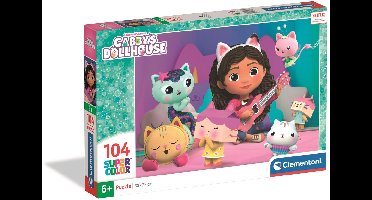 Clementoni - Kinderpuzzel - 104 Stukjes - Gabby's Dollhouse - Vrolijke Kleuren en Personages - Vanaf 6 Jaar