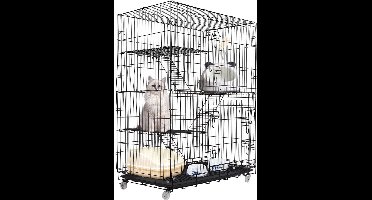 ApexArte® Kattenbench - Kattenkooi - Kattenren - Kattenhuis - Zwart