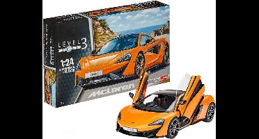 Zylo® Modelbouw Auto - Modelbouw Auto Bouwpakket - Modelbouwpakket - McLaren 570S op Schaal - 36x22x7cm - Oranje