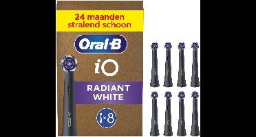 Oral-B iO Series Radiant White Zwart - Originele opzetborstels voor wittere tanden - 8 Stuks