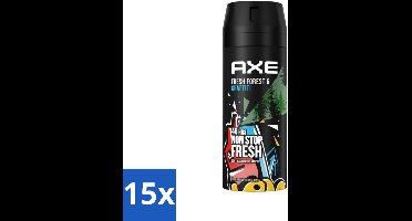 Axe - Deodorant Bodyspray - 48hrs Fresh - Fresh Forest & Graffiti - 150 ml - Bulkverpakking - 15 stuks