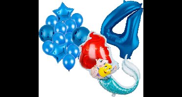 Ariel ballonnen pakket - 82x60cm - Folie Ballon - Prinses - Themafeest - 4 jaar - Verjaardag - Ballonnen - Versiering - Helium ballon - de kleine zeemeermin