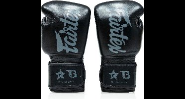 Fairtex X Booster Bokshandschoenen - FXB BG V2 - Echt leer - Zwart/Grijs 16 oz