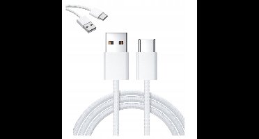 USB C naar USB A Kabel - Zenwire - USB-C Oplader Kabel - USB C oplader - USB C lader kabel - Snellader - Oplaadkabel - USB C lader kabel - Wit - 2 Meter
