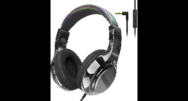 StayPowered Kinderkoptelefoon - Veilig & Comfortabel Luisteren - Volumebegrenzing 85/94 dB - Verstelbaar & Opvouwbaar - Zachte Over-Ear Kussens - Ingebouwde Microfoon - 3.5 mm Aansluiting - Zwart - Levering Sneller dan Aangegeven!