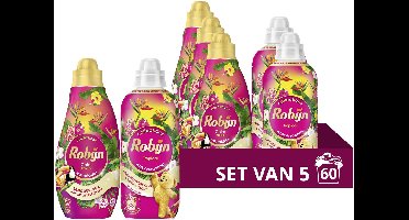 Robijn Perfect Match Wasmiddel en Wasverzachter Pakket - Tropical - houdt kleuren langer als nieuw - 5 stuks - 60 Wasbeurten