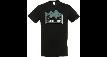 Fishing Club T-shirt - Vis Hobby Cadeau T-shirt - Vissen - Vis T-shirt - Grappig Cadeau - Dames - Heren - Unisex - Tshirt Hengelsport - visspullen - Zwart - Fishing - Hobby - Maat L