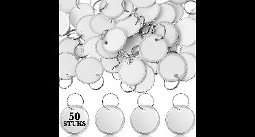 50 Stuks Sleutellabels met Sleutelringen - Wit - Sleutelhangers Tags voor Volwassenen - Sleutelring Naamkaartjes - Sleutels Onderscheider - Labels met Ring - Keychain Sleutelhouder Sleutelrekje - Bagagelabel - Key Sleutelclip