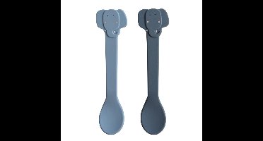 Trixie Siliconen lepel 2-pack Mrs. Elephant - Kinderservies - Stainless Steel & 100% Food Grade Silicone - Set 2 lepels - Vaatwasbestendig