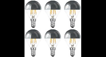 6 stuks | Ledmaxx LED kopspiegellamp zilver 4W 360lm 2700K Niet-Dimbaar | E14 | Extra Warm Wit | 4 watt | 20.000 Branduren