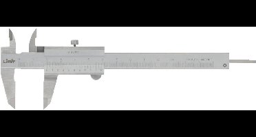 Schuifmaat in roestvrij staal 300x60 mm 1/20 metriek 1/128 inch met vastzetschroef duimregeling topspitsen dieptemeter Limit CAL300