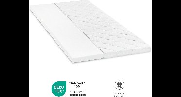 Bodyprotect topper 80 x 190 x 6 cm, comfort schuim matras topper, matras topper, wasbaar tot 60 graden, wit