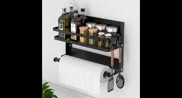 DailySupplies® Kruidenrek Ophangbaar - Kruidenpotjes Lade Organizer - Kruidenrekken - Zwart