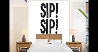 Behang - Fotobehang Vintage - Japandi - Decoratie - Black - Breedte 160 cm x hoogte 220 cm