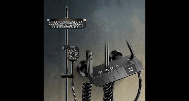 MzShop - Douche - Regendouche - Douche set - Douchekraan - Douchekraan - Douchepaneel - Zwart