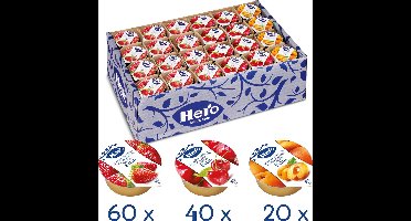 Hero Jam assortiment - Broodbeleg - Jam - Aardbeien, Kersen & Abrikozen - 120 Cupjes à 25 gram - Voordeelverpakking