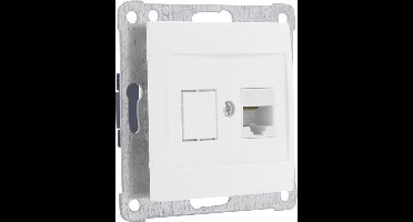 Smartwares S2 Inbouw Wandcontactdoos - Telefoon/Data - Categorie 6 - 2 x 8-polig - Polarwit