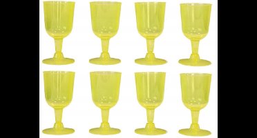 Excellent Houseware Wijnglazen - 8x - geel - kunststof - 160ml - herbruikbaar wijnglas