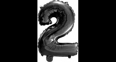 New Age Devi - Cijferballon 2 Folie 41 Cm Zwart - Feestartikel