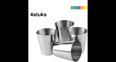 Professionele Bar Shotglazen - RVS - 4 Stuks - Voor Shotjes - Borrels - Feesten van Heble®