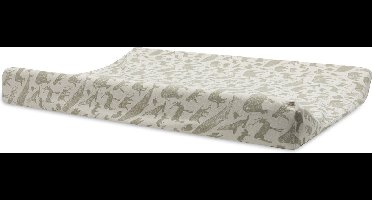 Jollein - Aankleedkussenhoes Jersey 50x70cm - Zachte Hoes Baby Aankleedkussen - Animals - Olive Green