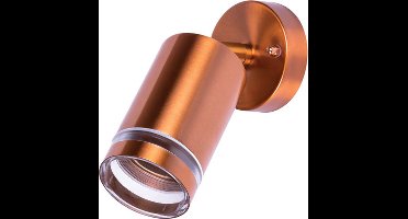 Integral wandlamp verstelbaar koper IP65 voor 1x GU10 LED lamp (niet inbegrepen) Buitenlamp | GU10 | Max 1x 5W exclusief