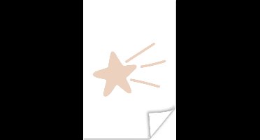Poster kinderen - Schilderij kids - Wanddecoratie kinderkamer - Vallende ster - Pastel - Kinderen - Roze - 20x30 cm
