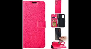 LuxeBass Boekhoesje geschikt voor iPhone 13 Pro - Roze gsm hoesje - telefoonhoes - telefoonhoesjes