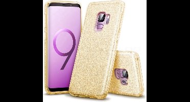 LuxeBass Samsung Galaxy S9 - Glitter Siliconen - Goud - telefoonhoes - gsm hoes - gsm hoesjes
