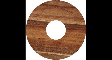 JENS Living Houten Serveer Ring van Acaciahout met ene zijde 'in de mood for food' andere zijde Kerstprint - Het hele jaar door plezier van