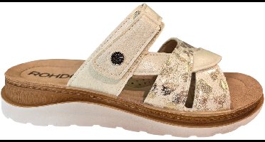 Rohde 1317 01 Slippers Wit/Goud Leer Dames - Wit/Goud - 41