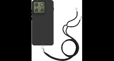 Just in Case hoesje met koord geschikt voor Motorola Edge 70 Hoesje met Koord - Flexibele Case - Zwart