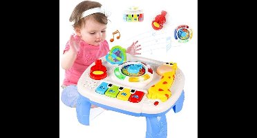 Babyspeelgoed 6-12 maanden - Muzikaal leertafel-speelgoed voor jongens en meisjes van 1, 2 en 3 jaar - Speelgoed voor vroege ontwikkeling - Verjaardagscadeaus voor peuters