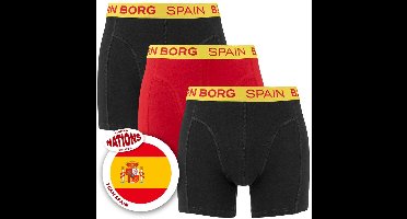 Björn Borg heren cotton stretch 3P boxers Spain zwart & rood