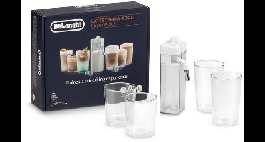 De’Longhi LatteCrema Cool Upgrade Set - Melkkaraf voor koude koffierecepten - Incl. 4 Thermische Glazen & Receptenboek - DLSC032