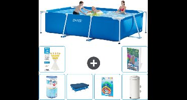Intex Rechthoekig Frame Zwembad - 300 x 200 x 75 cm - Blauw - Inclusief Filter - Afdekzeil - Speelgoed - Zwembadfilterpomp - 7-delig