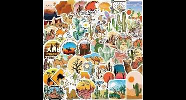 Vintage Vinyl Stickers - Waterbestendige Stickers - Decoratie Laptops - Niet Herhaald Patronen - 6 x 5 cm - Zandkleur