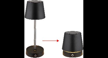 Tafellamp Bureaulamp LED tafellamp Dimbaar USB Touch Telescoop H 28 cm